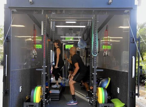 Mobile best sale gym trailer